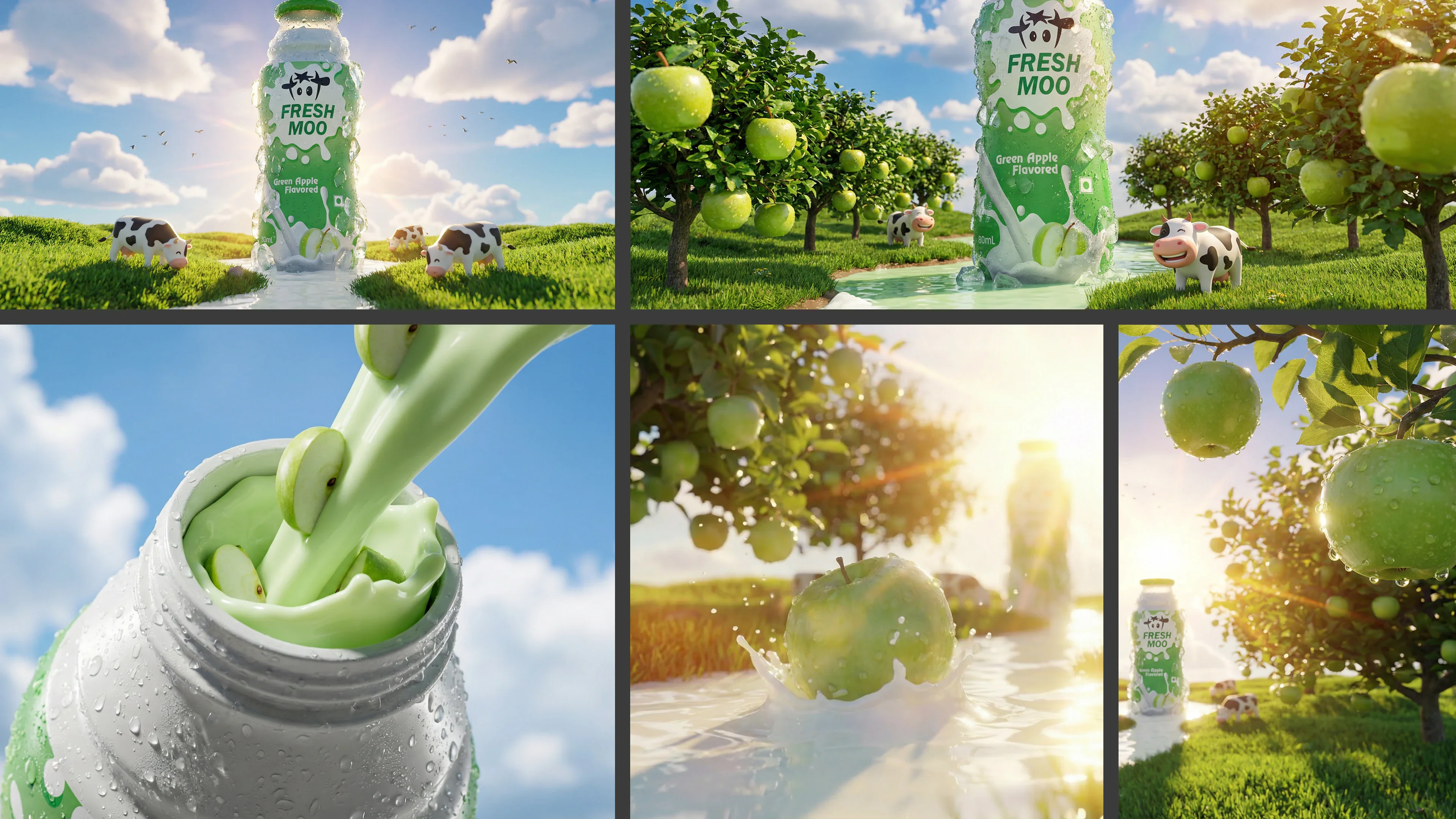 Green apple, frame by frame.