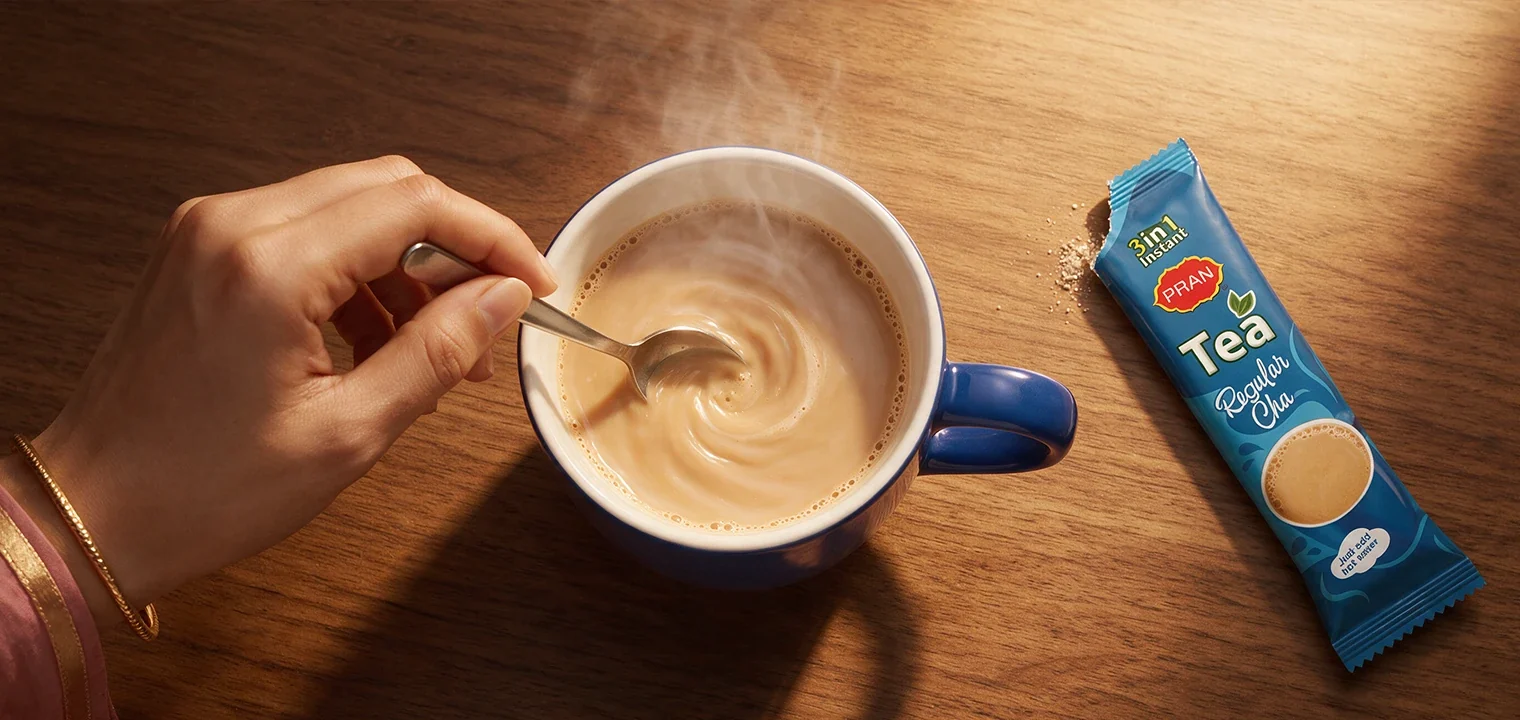 One stir, and it's milk tea.