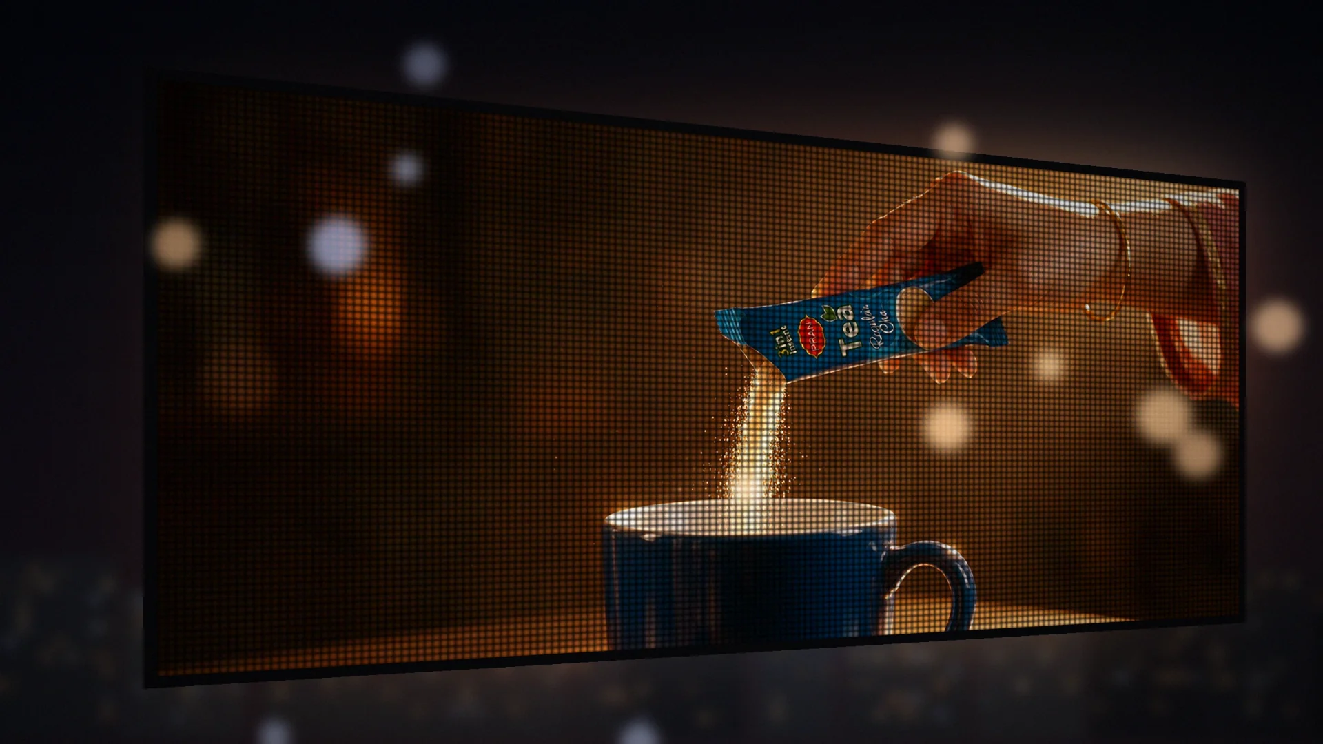 On the screen: big enough to read from the far side of the road, pixel by pixel.